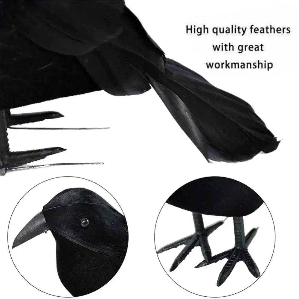 Simulation de Corbeau Noir pour Décoration d'Halloween, Répulsif à Oiseaux, Lutte Antiparasitaire, Pigeon, Jardin, Extérieur