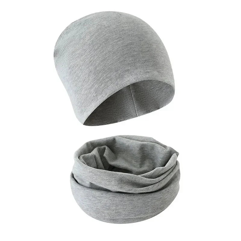 1-14Y automne hiver couleur unie doux chaud activités de plein air casquette écharpe pour filles et garçons infantile chapeaux ensemble enfants bonnets casquette