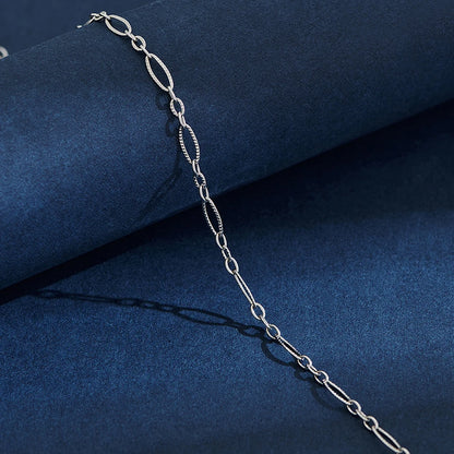 Collier Figaro O JONecklace en acier inoxydable gaufré SION L pour hommes et femmes,