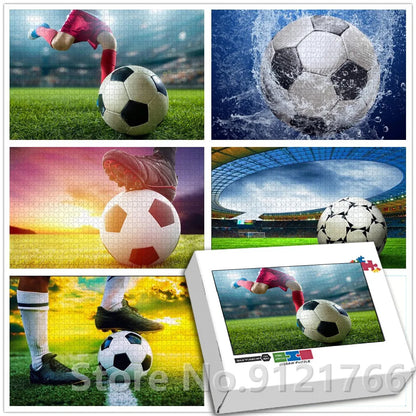 Puzzle de sport de football pour adultes et enfants, jeu familial, décompresser dos, puzzle en papier, jouets cadeaux, 300 pièces, 500/1000 pièces