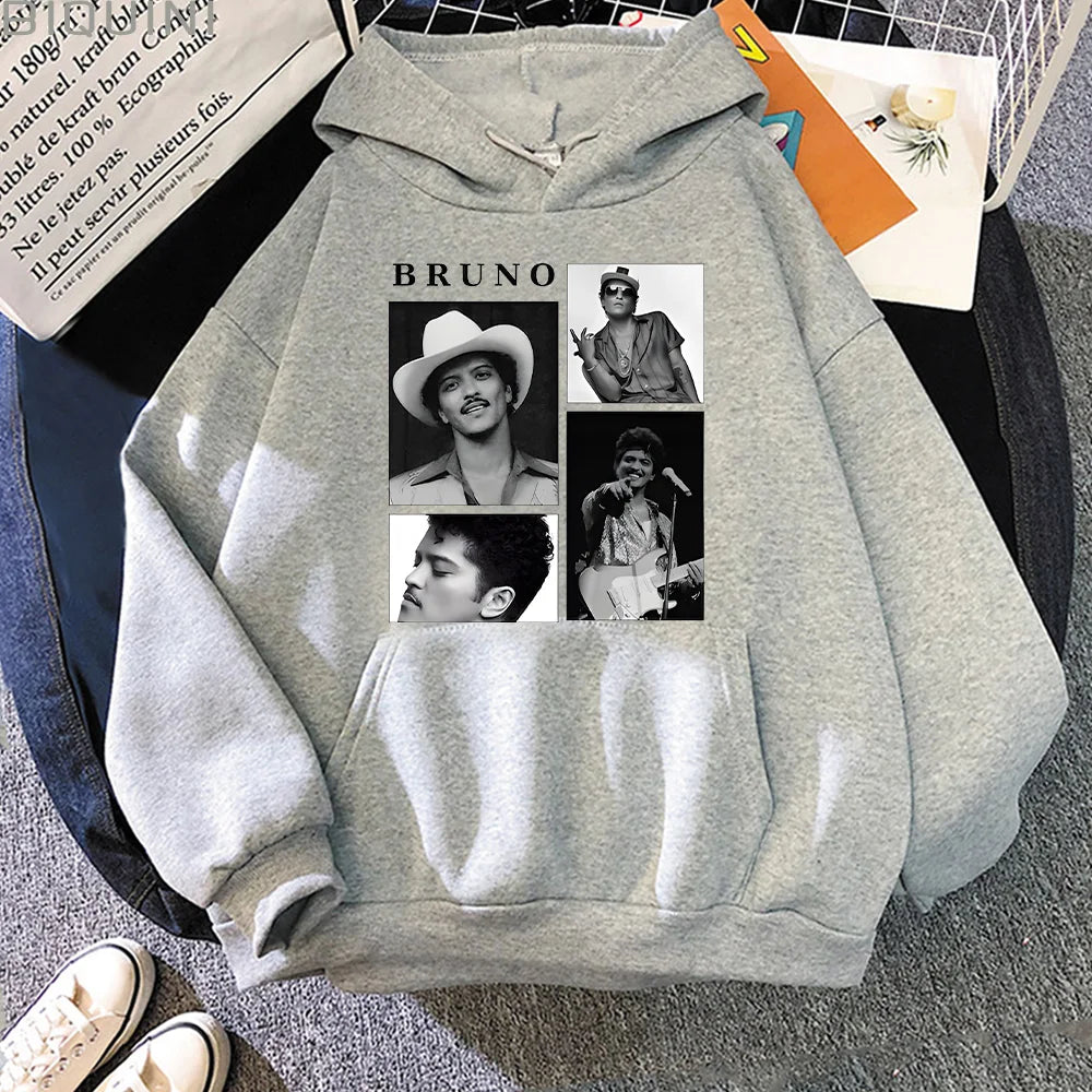 Bruno Grain-Sweat-shirt à capuche vintage unisexe, pull classique, vêtements pour hommes et femmes, Funk Soul Music Merch