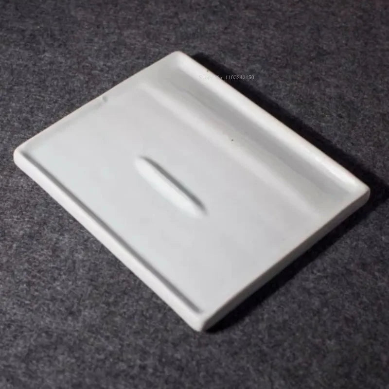 Palette de couleurs en céramique blanc pur à 28 trous, carrée et facile à nettoyer, peinture chinoise/aquarelle/palette, outil de peinture artistique pour étudiants