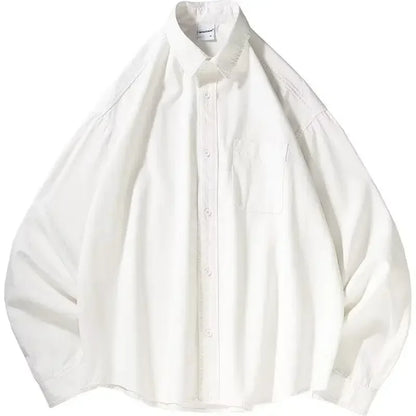 Ensemble 3 pièces rétro pour hommes et femmes, veste ample en cuir Pu coréen, jean droit, chemises blanches à manches longues, ensembles de costumes décontractés de rue
