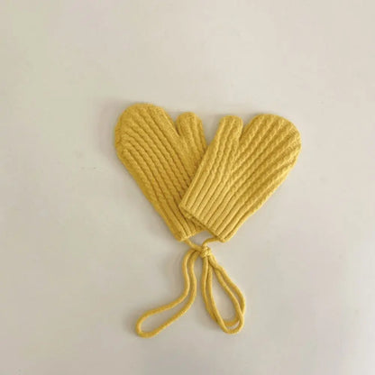 Gants en tricot résistants au froid pour enfants, mitaines chaudes, gants à laçage décontractés, document solide, automne, hiver, nouveau