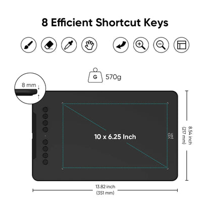 XPPen-Tablette de dessin numérique Deco01V3, 10 pouces