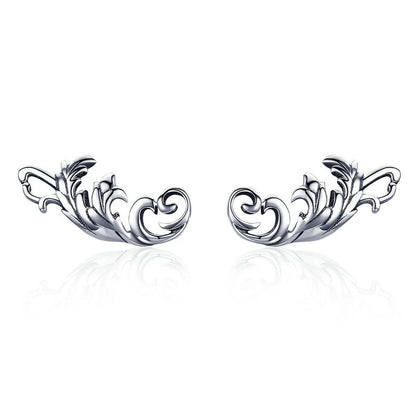 WOSTU boucles d'oreilles cœur fleur 100% argent Sterling 925 perle petites boucles d'oreilles pour femmes mariage fiançailles bijoux cadeaux