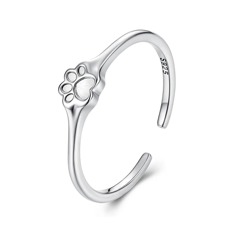 WOSTU-Bagues ajustables en argent regardé 925 pour femme, bijoux originaux empilables, taille ouverte