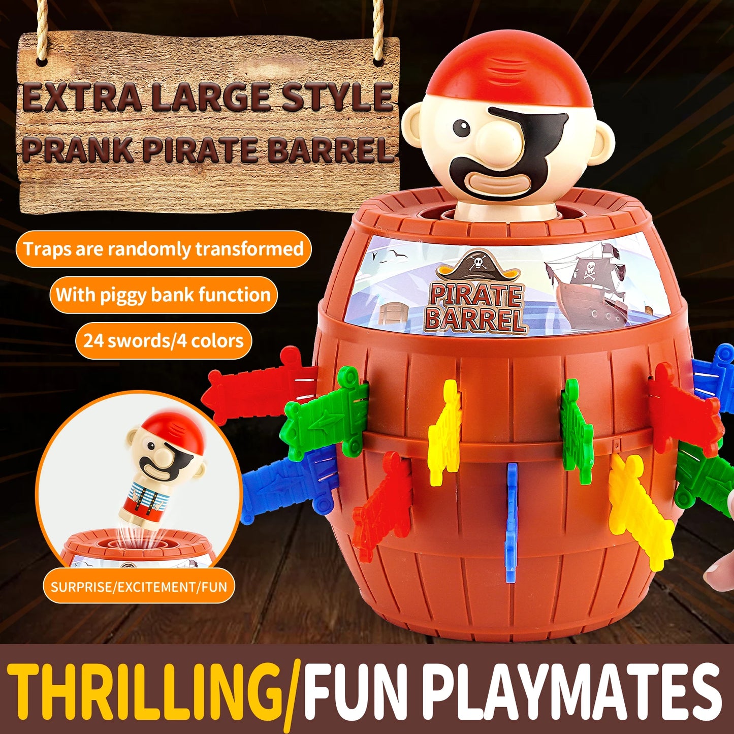 Seau Pirate de bureau, jouet interactif créatif Parent-enfant pour enfants âgés de 3 ans et plus