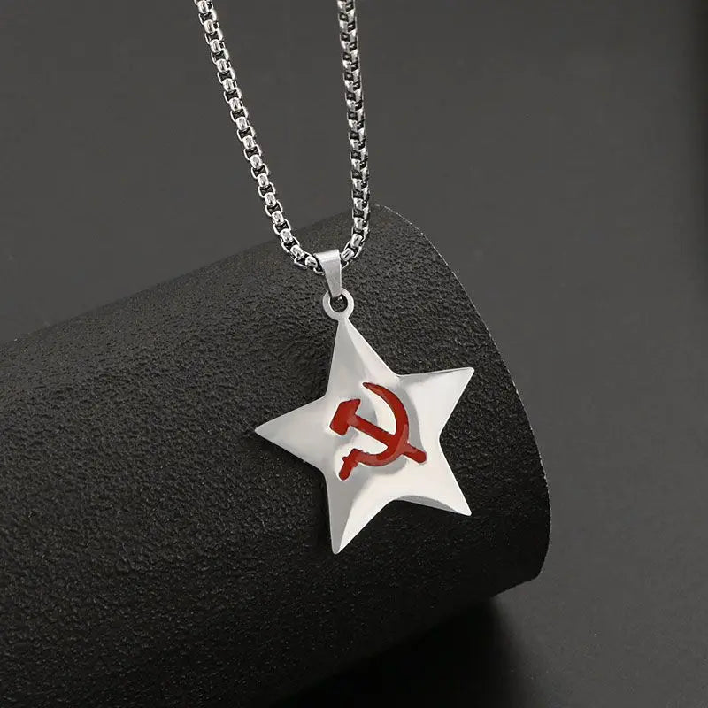 Collier pendentif URSS Faith pour hommes et femmes, étoile à cinq branches, bijoux fantaisie, gadgets JOBoy EDC, cadeaux pour les amoureux, hommes, femmes, filles