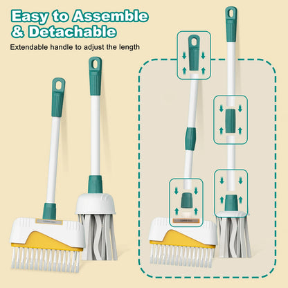 12 pièces/ensemble ensemble de nettoyage pour enfants jouets de nettoyage de vie simulée avec chariot à main semblant jouer hygiène nettoyage maison de jeu jouet garçons et filles