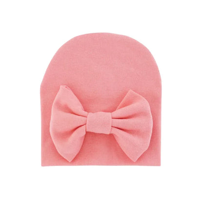 Chapeau avec nœud en coton pour bébé fille, casquette chaude pour nouveau-né, bonnet pour bébé, accessoires solides, 2020