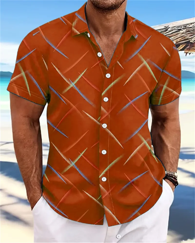 Chemise hawaïenne d'été pour hommes, vêtements d'extérieur, chemise à manches courtes douce et confortable, Extra Large, taille XS-5XL