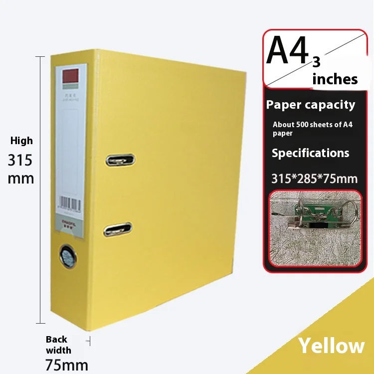 Grand classeur à anneaux multicolore A4, classeur à levier pour Documents,