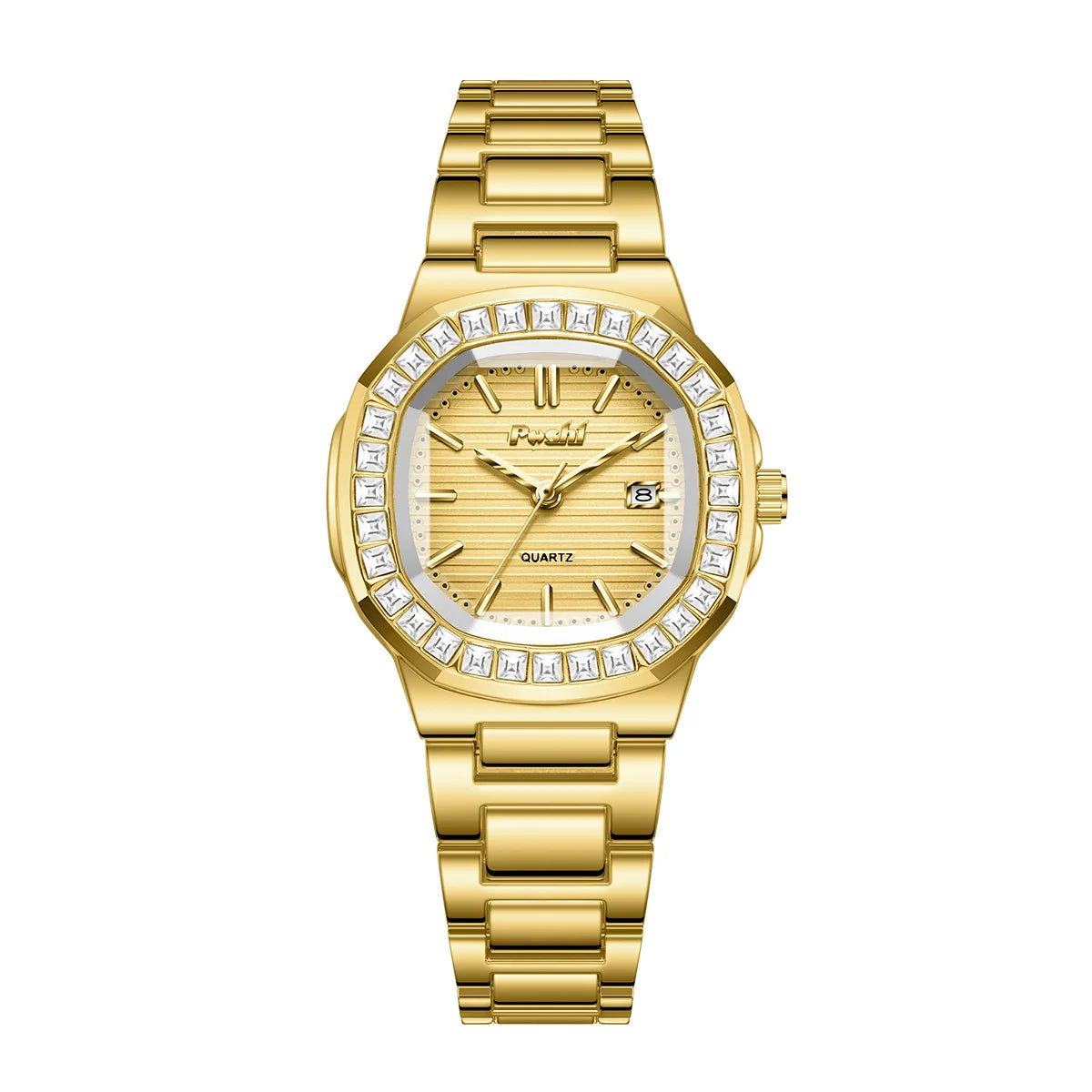 POSHI  montres à Quartz pour femmes cadran en cristal avec Date décontracté