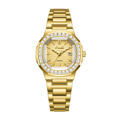 POSHI  montres à Quartz pour femmes cadran en cristal avec Date décontracté