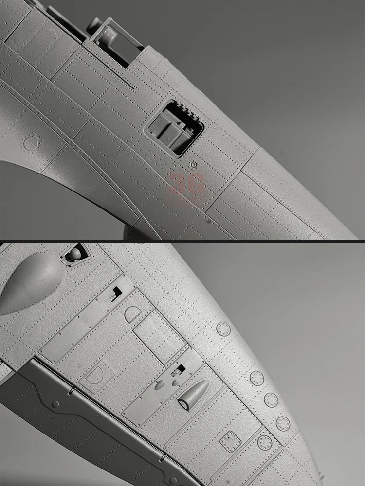 Kit de modèle d'avion d'assemblage de frontière BF-004 1/35 Spitfire Fighter avec structure interne détaillée