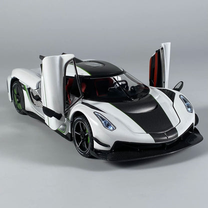 1:24 jesko absolut Supercar alliage métal moulé sous pression modèle voiture son et lumière retirer enfants jouet Miniature véhicule cadeau d'anniversaire
