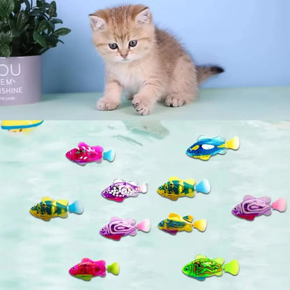 Jouet poisson  pour chat LED inductif interactif