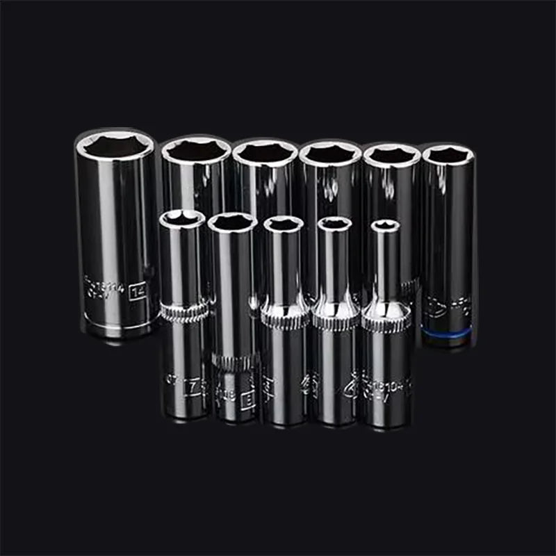 Jeu de douilles à impact profond à entraînement 1/4 ", longue portée Crv 4-14mm 6 points