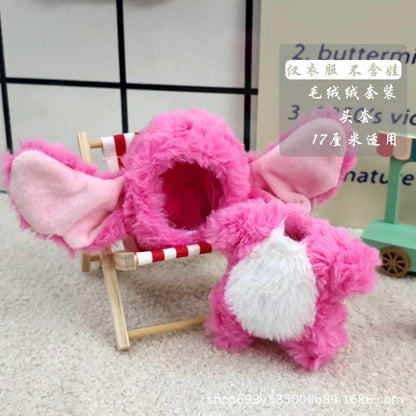 Nouveau pour Labubu tissu transfiguration Kawaii chat 17 cm Velcro poupée mignon habiller peluche jouet vêtements fille cadeau