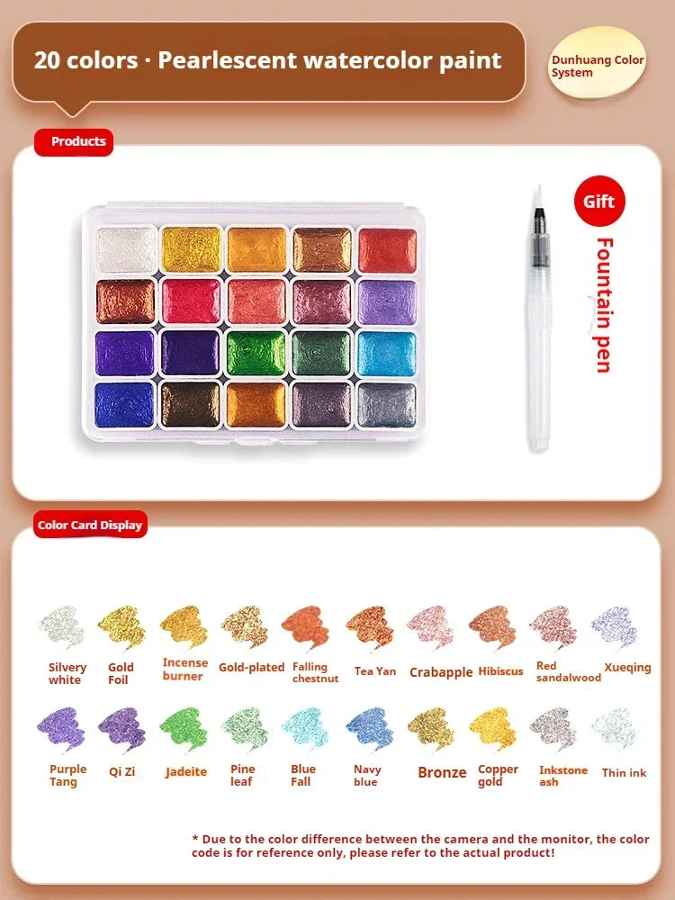 Ensemble de peinture d'interconnexion solide nacré, pigments d'interconnexion scintillants pour le dessin, la peinture, l'écriture, l'art, les fournitures scolaires, 12-60 couleurs