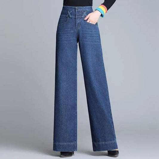 Jeans surdimensionnés taille haute pour femmes, pantalons en denim, pantalons droits décontractés, jambe large, mode streetwear coréenne, printemps, automne, nouveau
