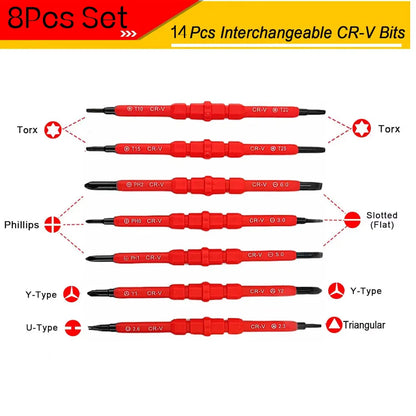 Jeu de tournevis isolés 26 en 1 1000V, pour électricien, outils professionnels, embouts de tournevis magnétiques, outils manuels d'isolation