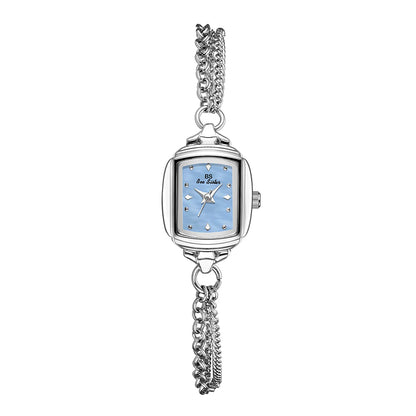 montres Simple Bracelet bleu clair petite montre pour femmes Original argent Quartz