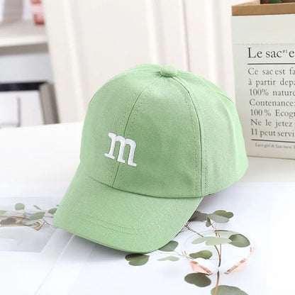 Casquette de baseball brodée lettre M pour enfants, chapeau de soleil pour bébé, casquettes à visière pour tout-petits, printemps, été, fille, garçon
