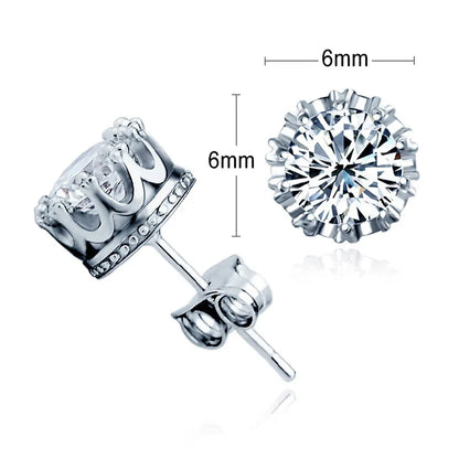 Boucles d'oreilles classiques en argent Sterling 925 pour hommes et femmes, accessoires en cristal CZ, Zircon cubique de qualité supérieure, bijoux