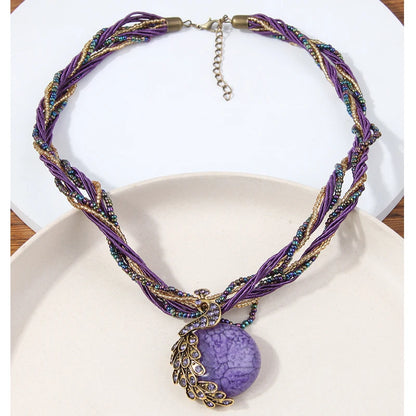Collier ras du cou ethnique bohémien pour femmes, fait à la main, perles multicouches, bijoux de décoration en cristal