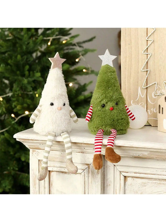 Décorations de noël en peluche mignonne, poupée d'arbre de noël, décoration de poupée de fête à domicile