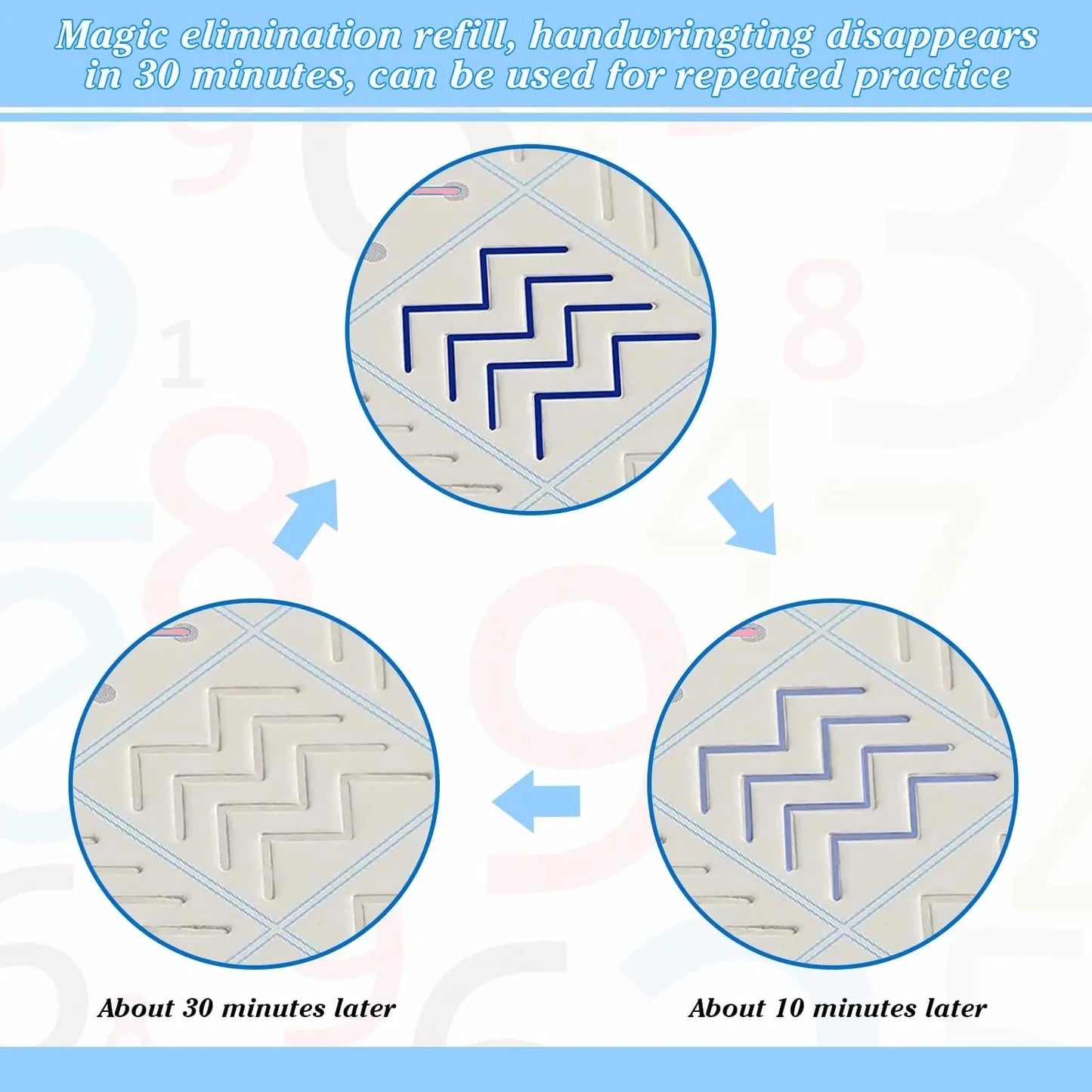 Cahier d'écriture magique Montessori, 4 livres, cahier de calligraphie espagnole, pratique des lettres calligraphiques éducatives réutilisables