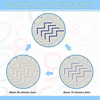Cahier d'écriture magique Montessori, 4 livres, cahier de calligraphie espagnole, pratique des lettres calligraphiques éducatives réutilisables