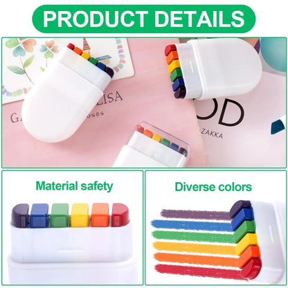 Peinture Crayon arc-en-ciel Kawaii, lavable, Non toxique, accessoires de fête à thème d'anniversaire et d'halloween, Costume de famille Gif, 1 à 3 pièces