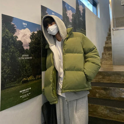LAPPSTER-Veste Courte Bouffante pour Homme, Streetwear, Mode Coréenne, CombMen, Parkas Courtes, Kpop Bubble Jackets, Harajuku, Hiver