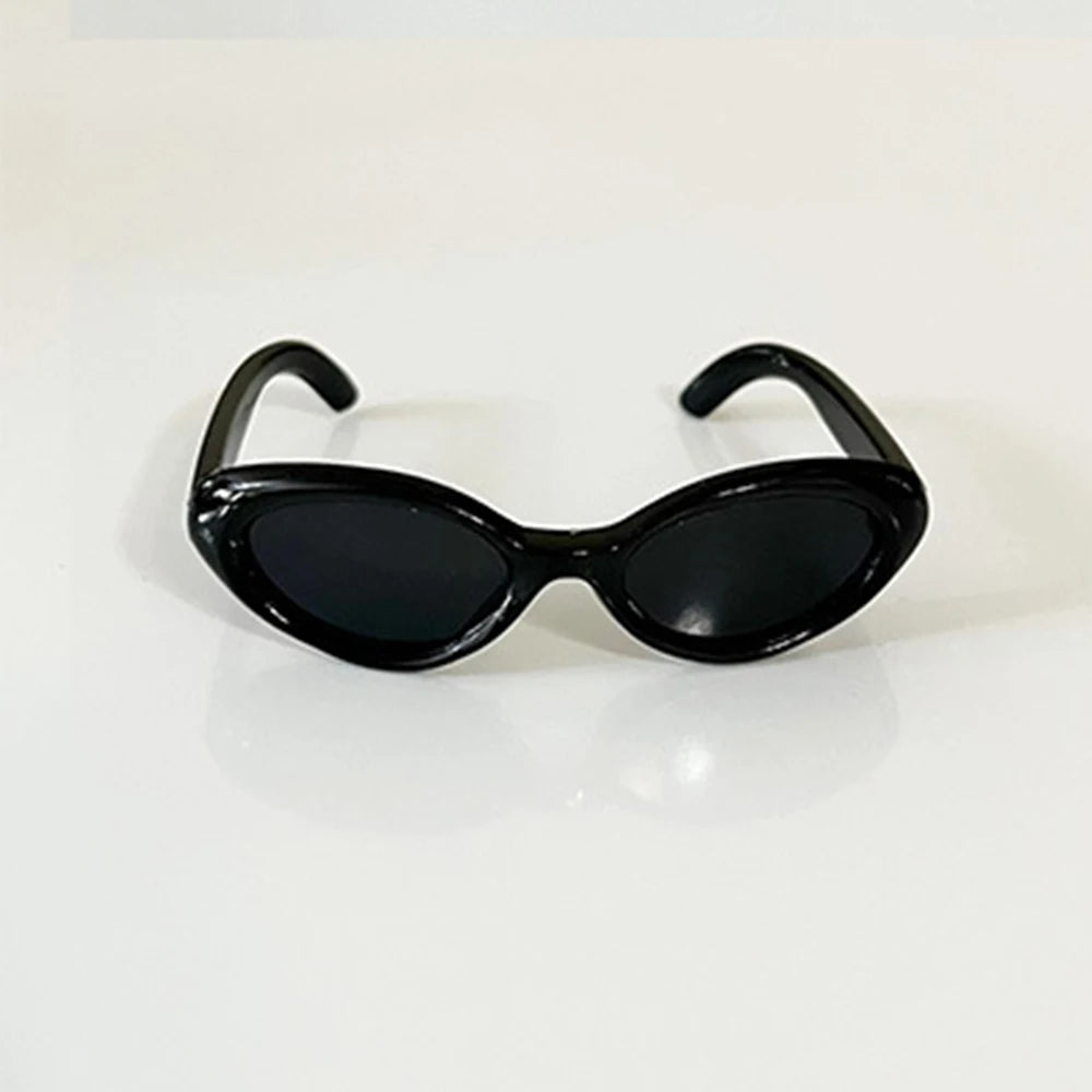 Lunettes de soleil ovales pour poupées en peluche Labubu Kpop idole, accessoires de poupée en plastique à la mode, lunettes mignonnes de décoration