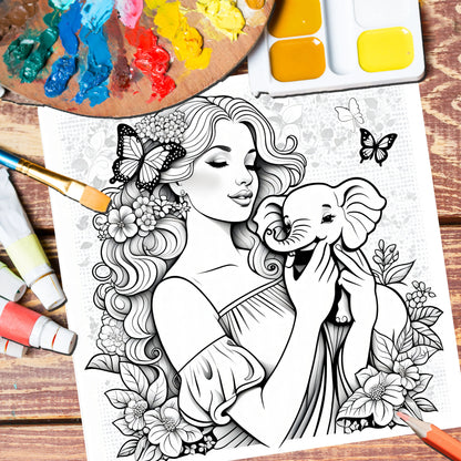 Livre d'images pour adultes: 30 Pages, livre de coloriage de beauté et de vie pour enfants, peinture Graffiti à la main, dessin artistique, cadeau Parent-enfant