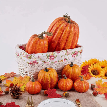 Accessoires de fête de Thanksgiving d'halloween, décoration de maison, ensemble de citrouilles artificielles, faux ornements de citrouille de Simulation