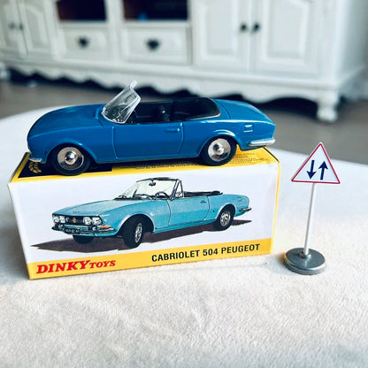 Dinky Cabriolet 1/43 en alliage moulé sous pression, modèle de voiture de sport Convertible 504, affichage en métal, véhicule classique, jouet de Collection pour adultes
