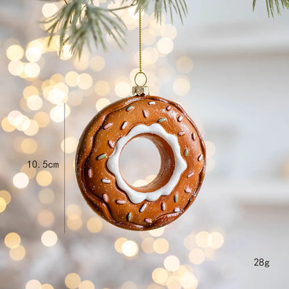 Décor de noël créatif bonhomme en pain d'épice Biscuit crème glacée pendentif arbre de noël père noël ornement suspendu joyeux noël 2025