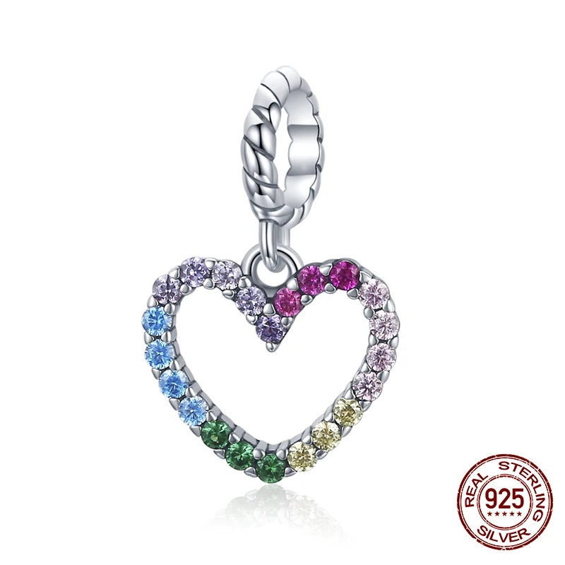 WOSTU – breloques Vintage en forme de cœur, 100% argent Sterling 925,