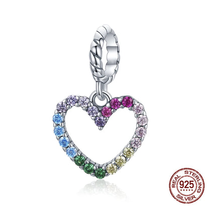 WOSTU – breloques Vintage en forme de cœur, 100% argent Sterling 925,