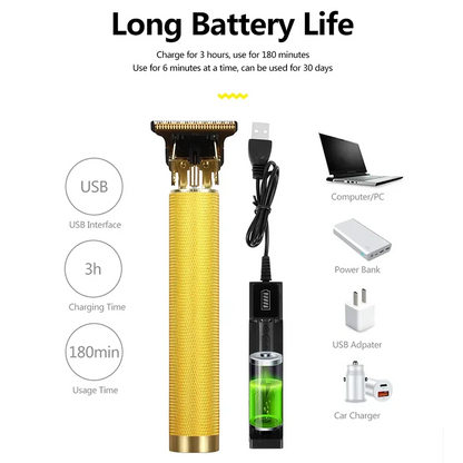 Tondeuse à cheveux électrique Portable USB, charge rapide, Vintage, sans fil, pour barbiers, Machine de coupe de cheveux, nouveauté 2025