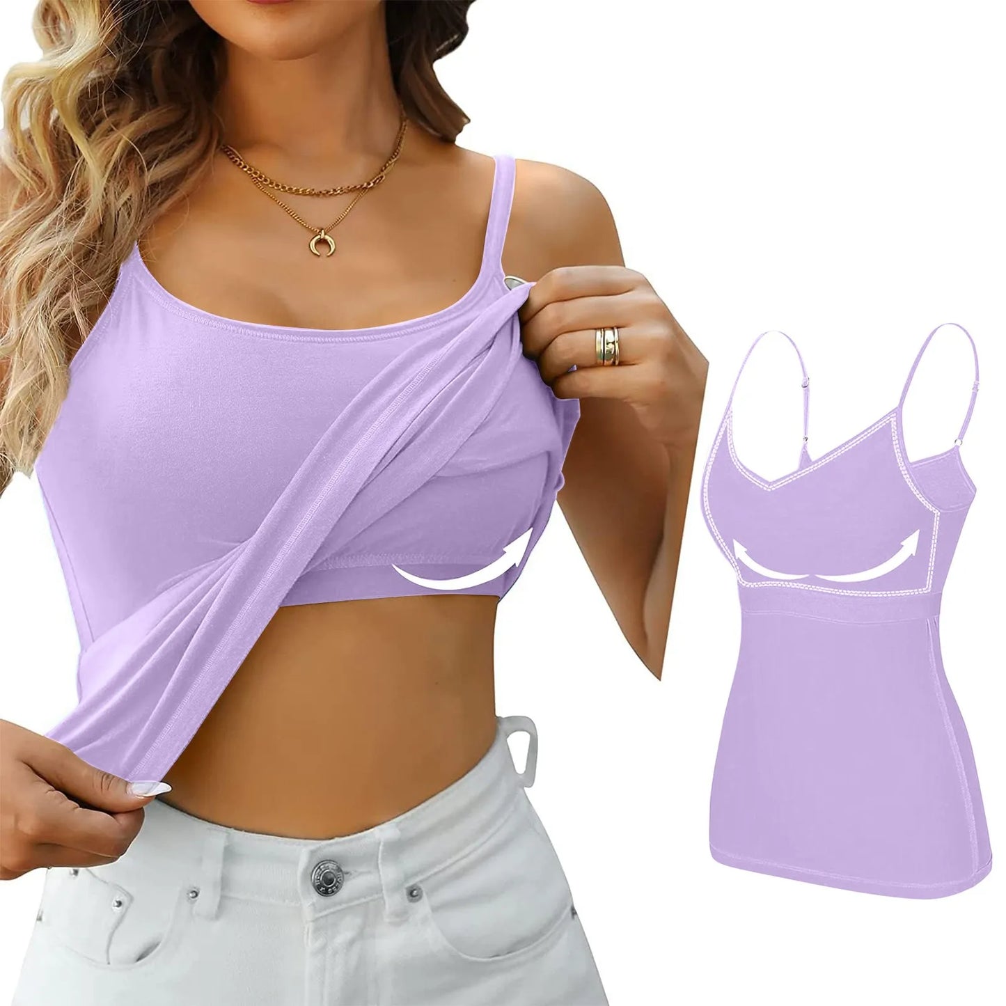 Sous-vêtements pour femmes avec bas et coussinet de poitrine, sans anneau en acier, Sexy, surdimensionné, couleur unie, Camisole polyvalente pour quatre saisons
