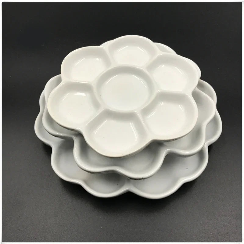Jingdezhen – Palette en céramique fleur de prunier, plateau de peinture à l'aquarelle, Gouache, fournitures professionnelles de niveau d'artiste, multi-spécifications