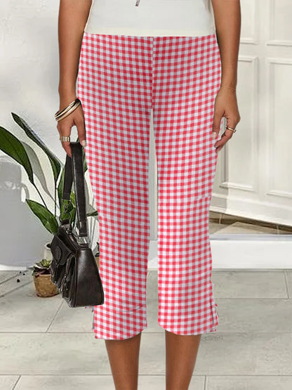 Pantalon Capri pour femmes, couleur unie, décor avec nœud, pantalon court décontracté, extensible, Leggings courts, été