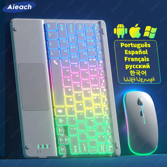 Clavier Android pour tablette rétroéclairée Rechargeable