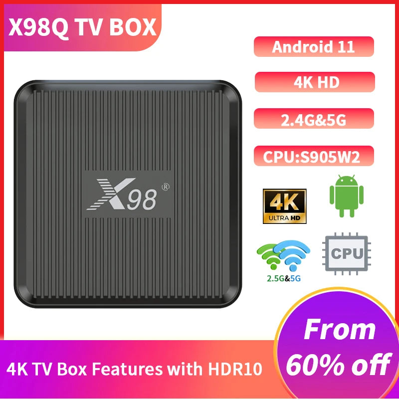 X98Q TV Box Android 11.0 Amlogic S905W2 Quad Core