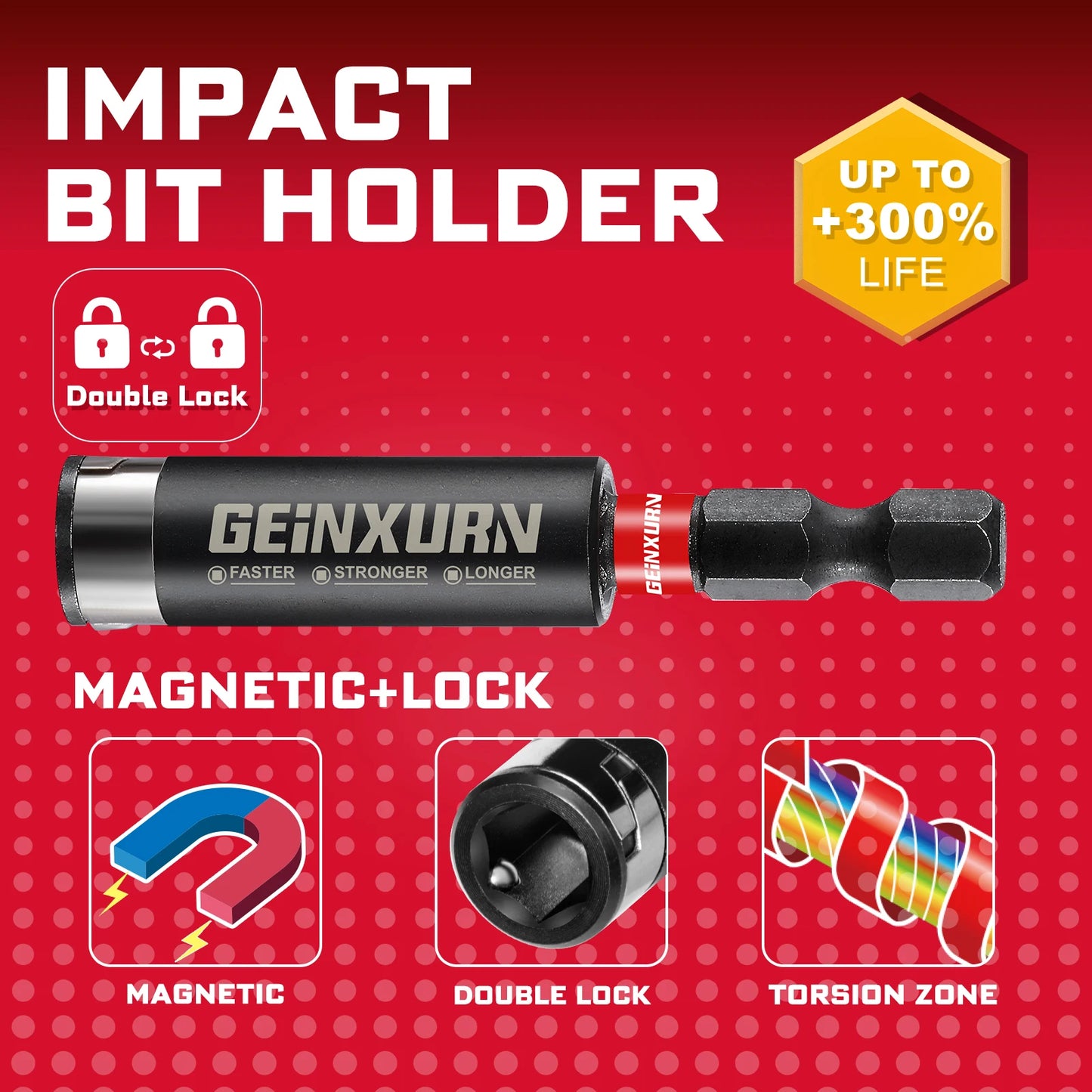 Geinxurn 22 pièces 1 "/2" sécurité Torx Ultra magnétique S2 acier multi-pilote ensemble d'embouts (TT7-TT40) avec porte-embout et manchon organisateur